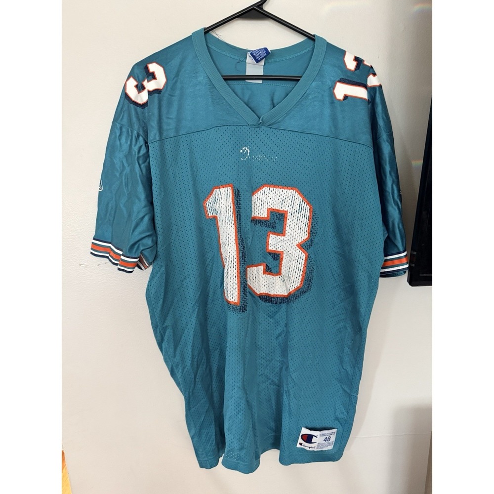 VINTAGE Miami Dolphins Dan Marino #13 Champion Jersey Mens 48 XL Football USA‎